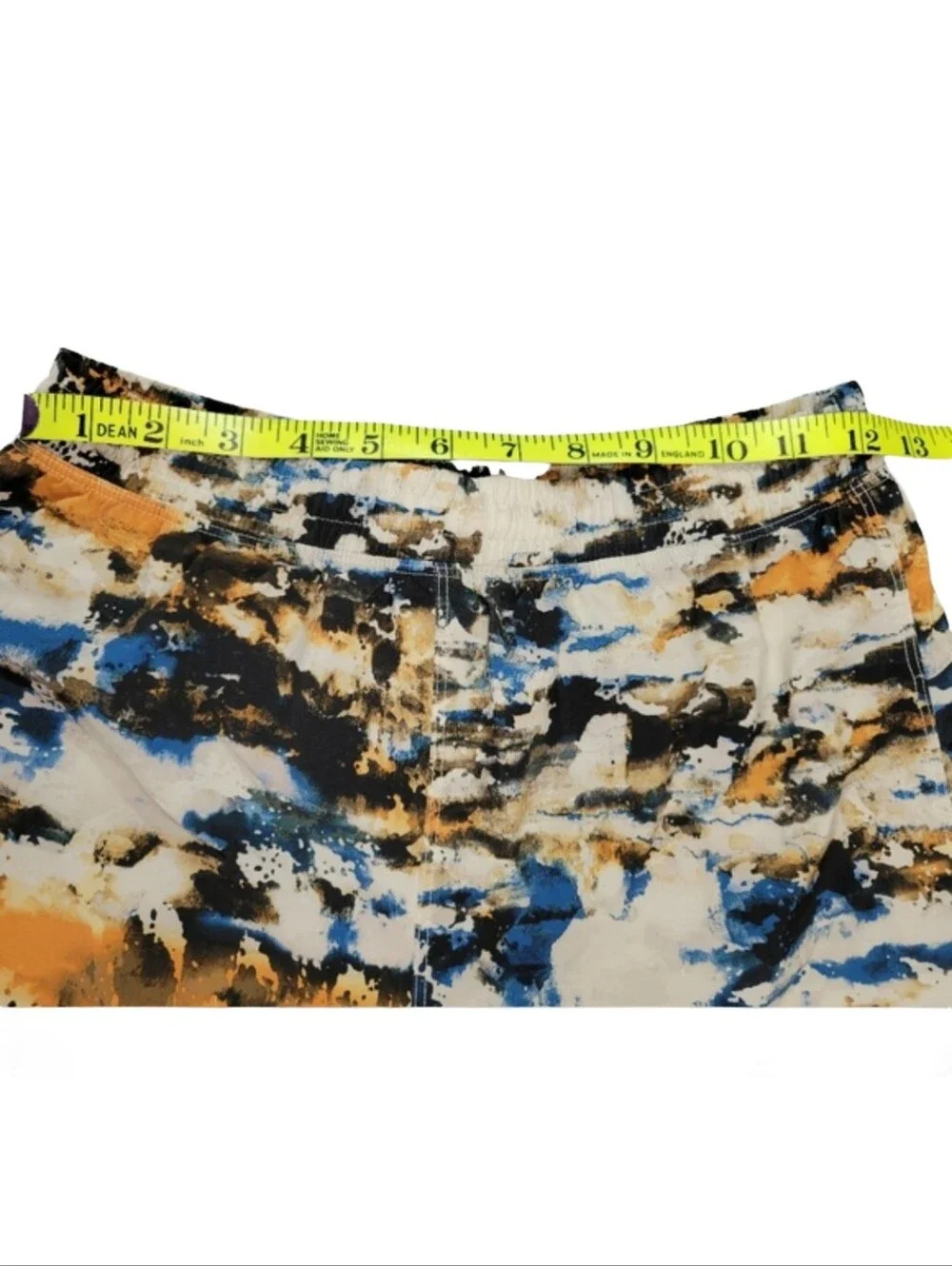 All In Motion Swim Trunks Blue & Orange Abstract Print Lined Size Small